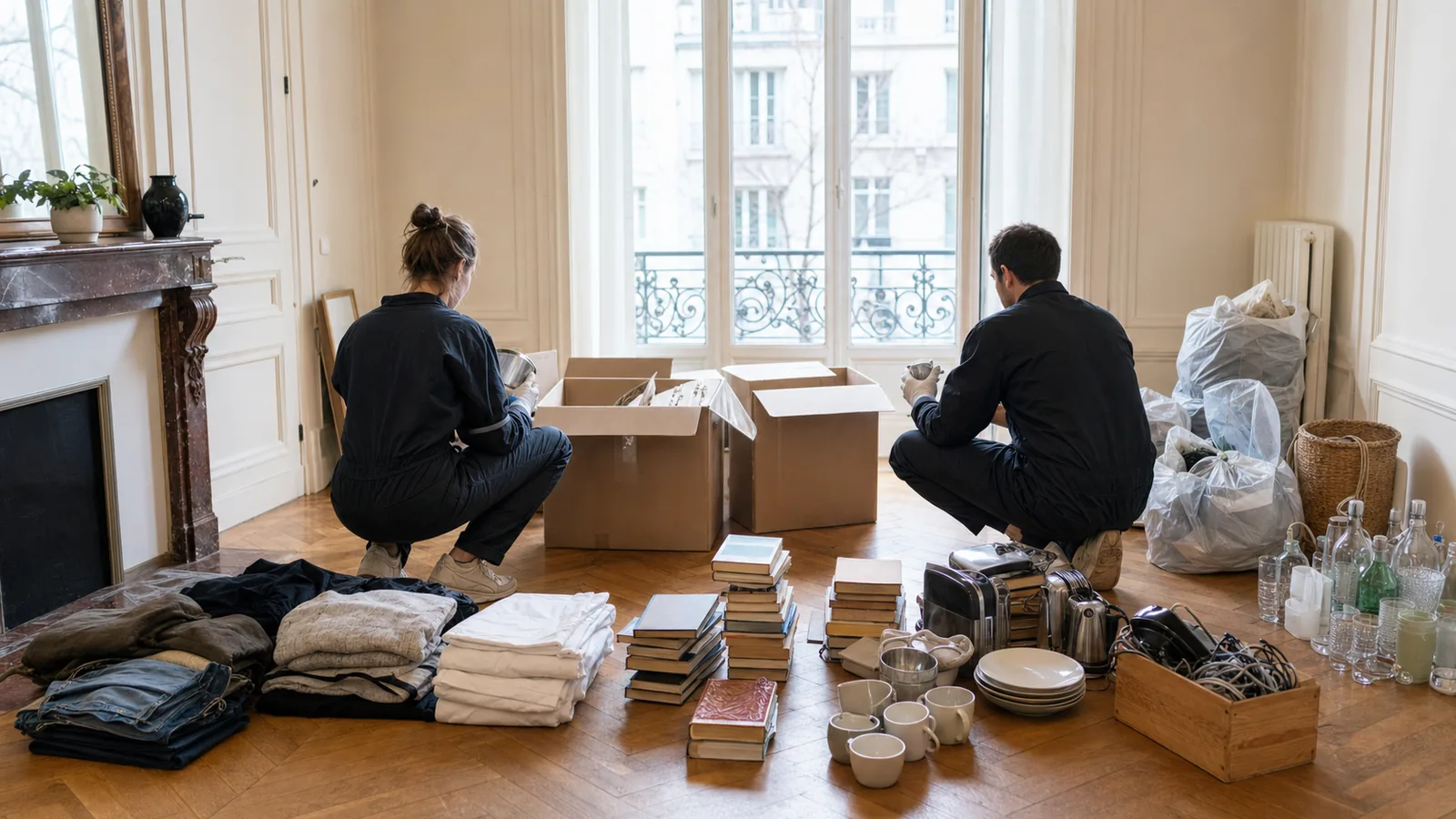 Tri organisé des objets avant un débarras à distance